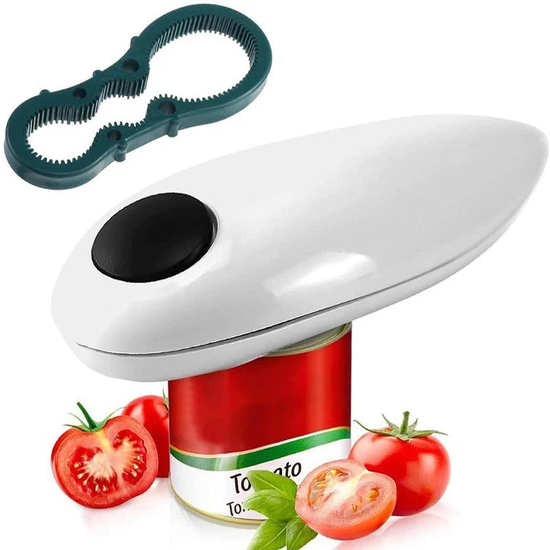 Portable Electric Can Opener: One-Touch Automatic Jar, Bottle, and Can Opener - Hands-Free Kitchen Tool for Effortless Opening